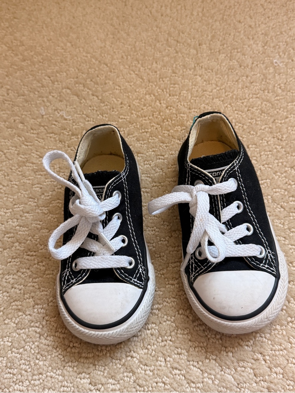 Converse Kids Black and White Low Top Canvas Sneakers